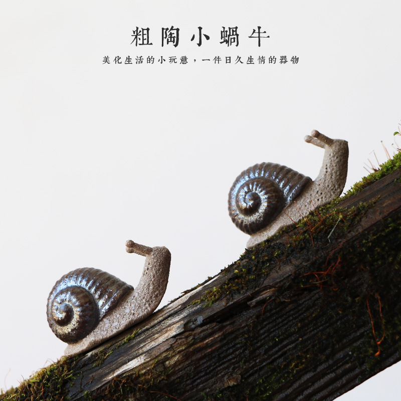 Purple sand creative snail multi-meat plant potted ornament moss micro-landscape flower pot tea with tea pet ornaments