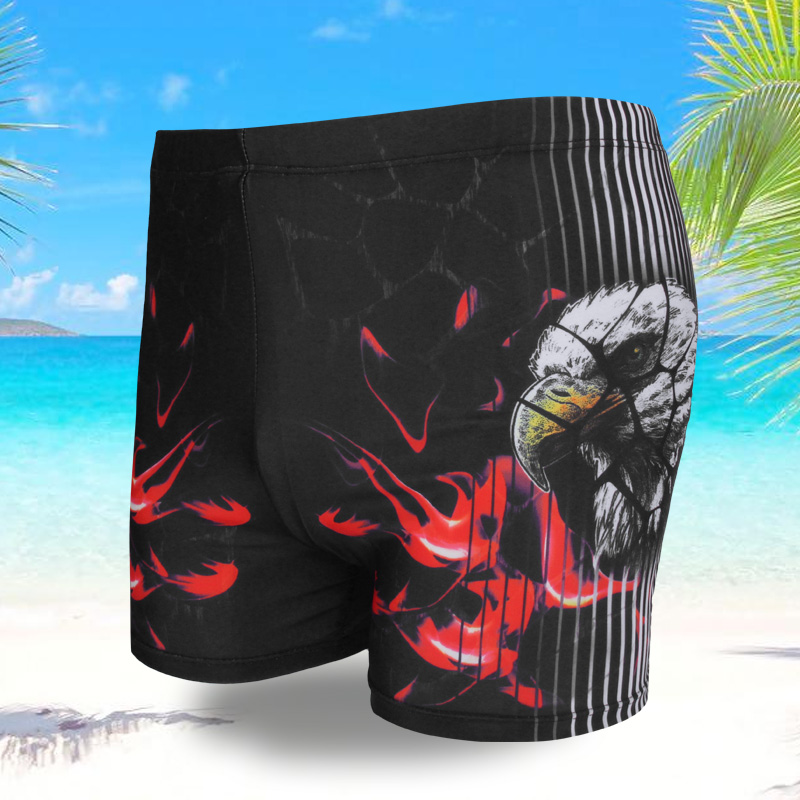 Mens swim trunks flat corner swimming trunks mens swimwear large size loose beach pants hot spring swimwear seaside equipment tide