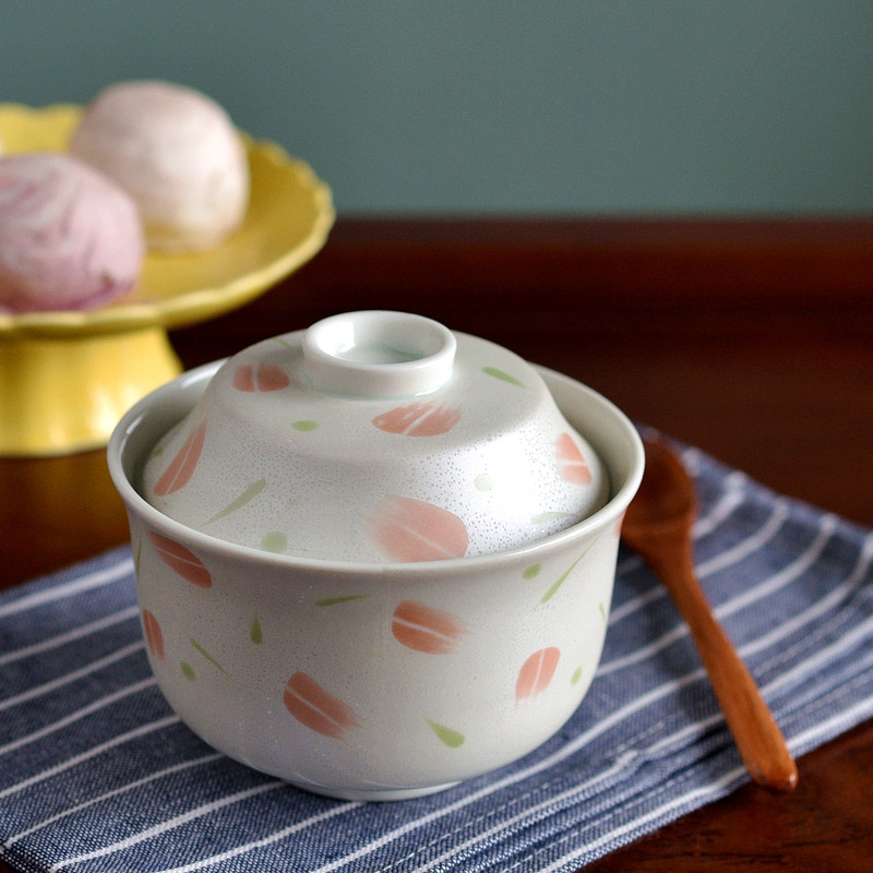 Japanese-style pastoral ceramic birds nest bowl stew bowl frosted water stew egg soup soup bowl household cover