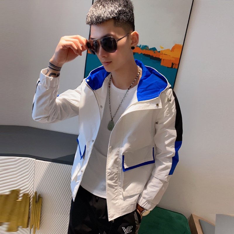 Chao men autumn new thin jacket jacket mens social spirit guy slim hooded top net red same mens wear