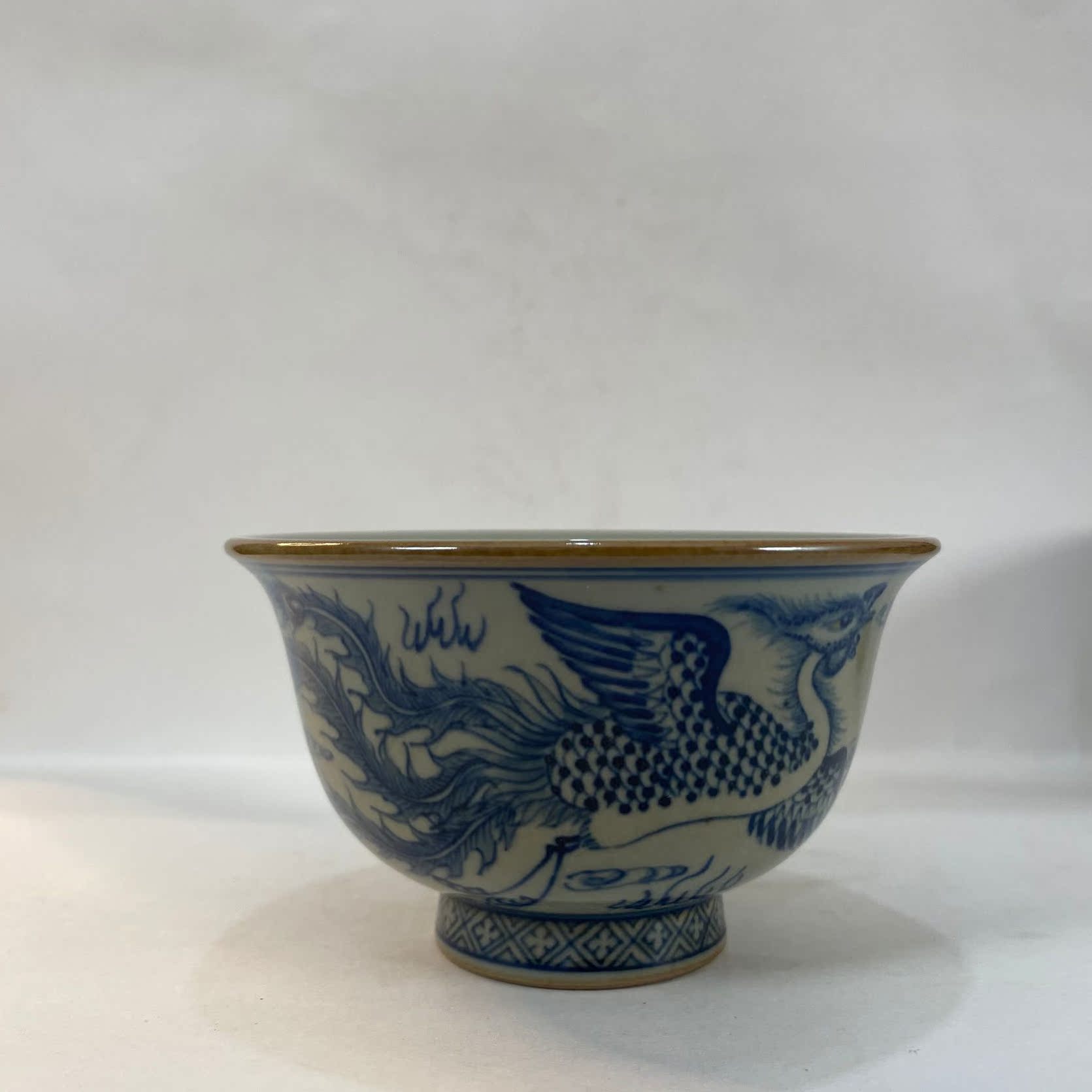 Blue Flower Presser Phoenix Cup (Mushi)