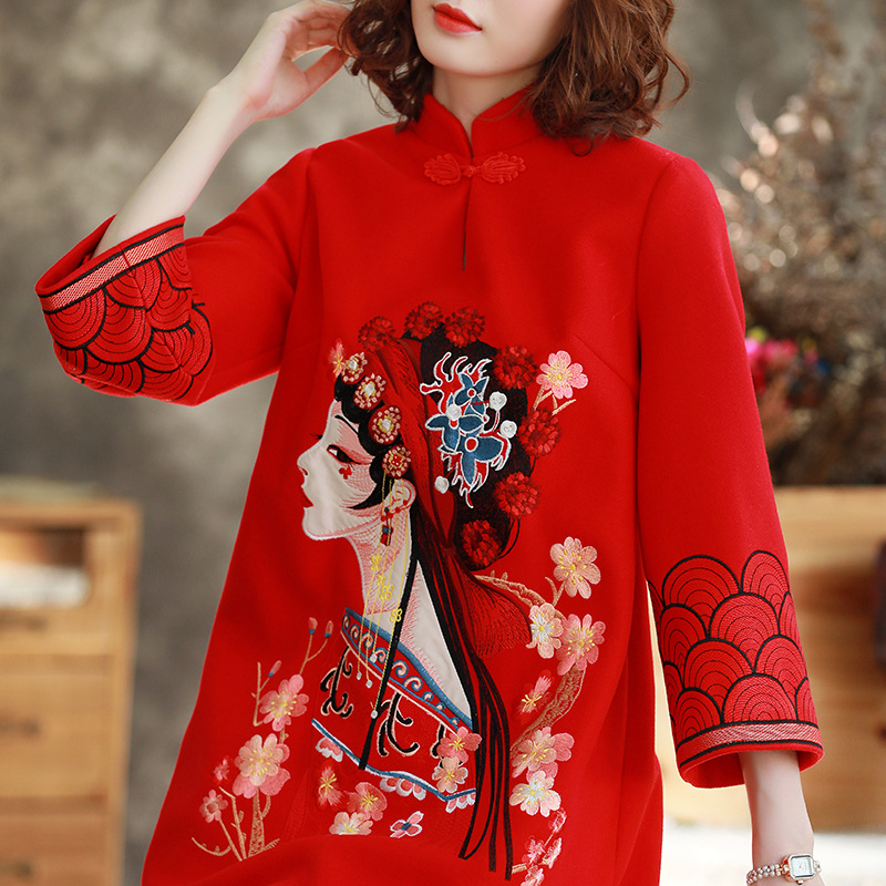 Improved cheongsam wedding mother dress autumn and winter dress big size wedding daughter mother-in-law mother-in-law happy mother-in-law wedding banquet dress