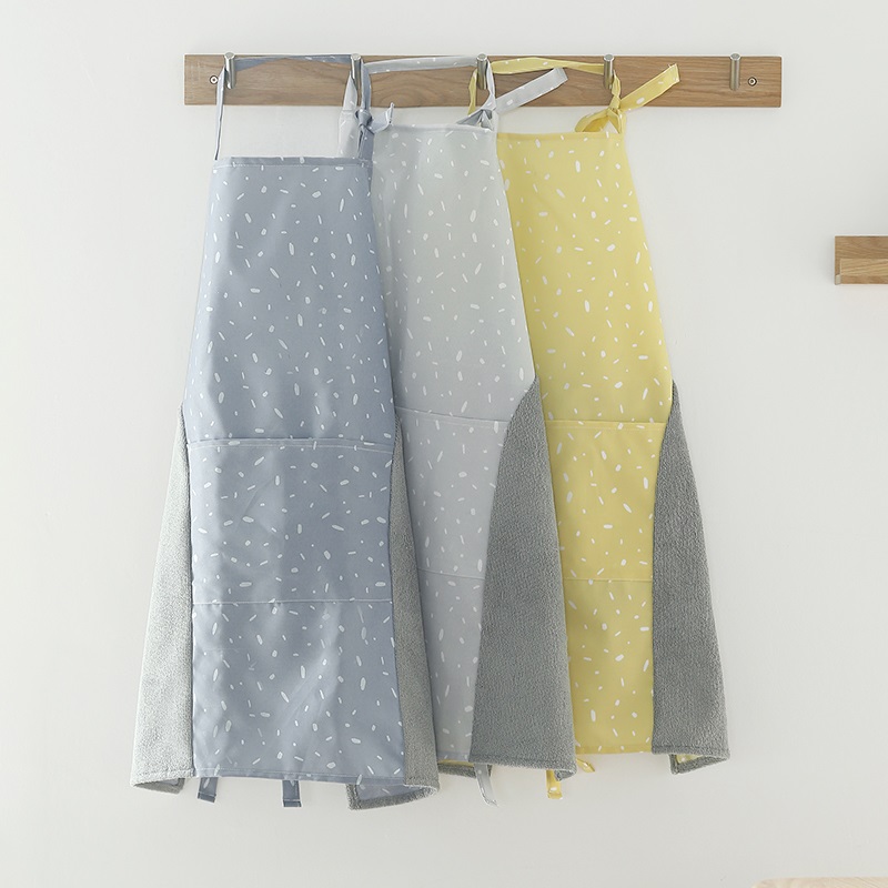 Hooded back dress apron sleeveless can wipe hands ladies baking work clothes cooking senior semi-dinner half-hands