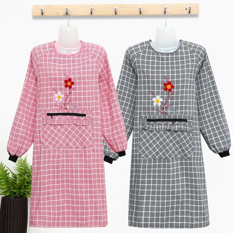 Workwear beauty salon apron zipper women eat waterproof French spring and summer cooking clothes senior haircut four seasons