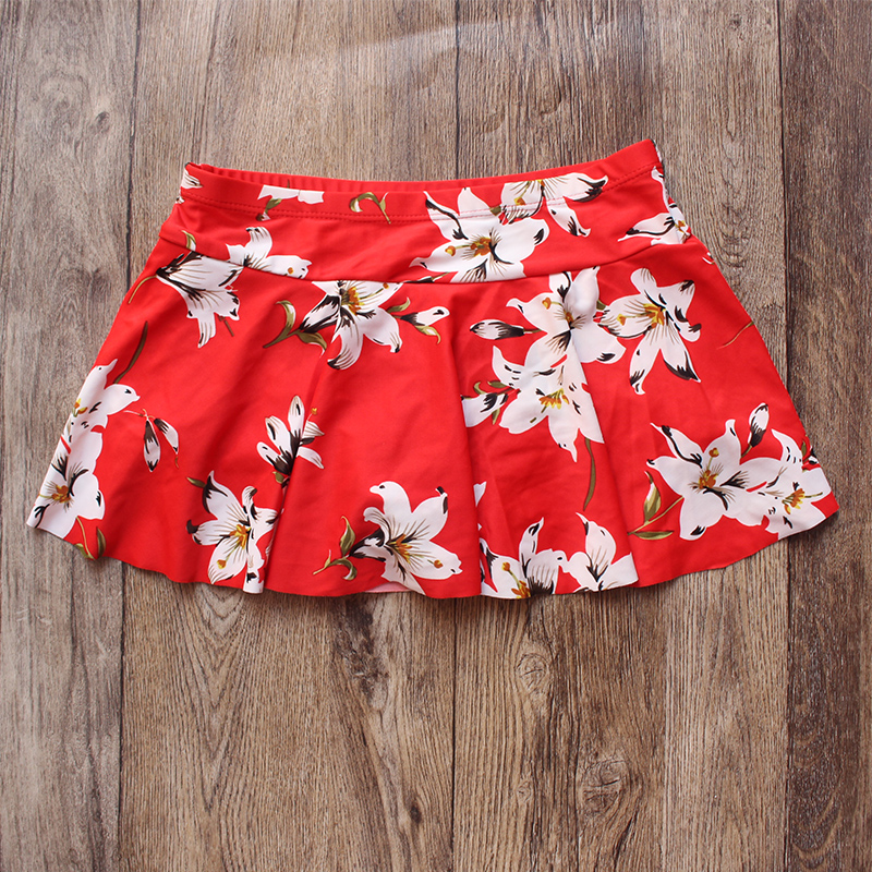 Girls swim trunks conservative skirt flat angle swimming children and girls split single-piece fast-dry shorts skirt swimwear 7-15 years old