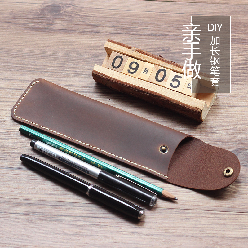 Vintage Creative Pen Bag Apple Pencil Protective Sleeve Buckle Pen Portable Mini Handmade DIY Material 025