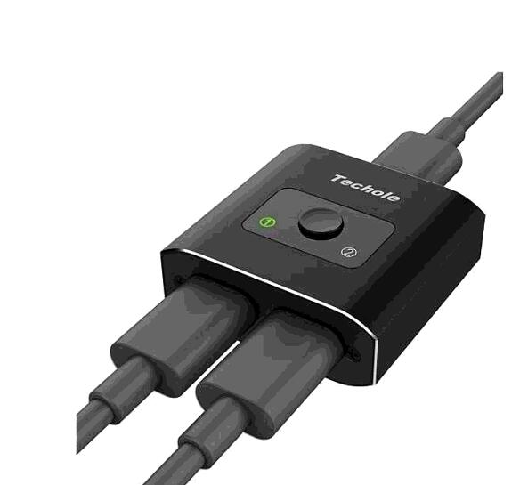 HDMI Dispenser 4K Bidirectional HDMI Switch 2 Input 1 Output Supports Xbox PS4 Roku HDTV