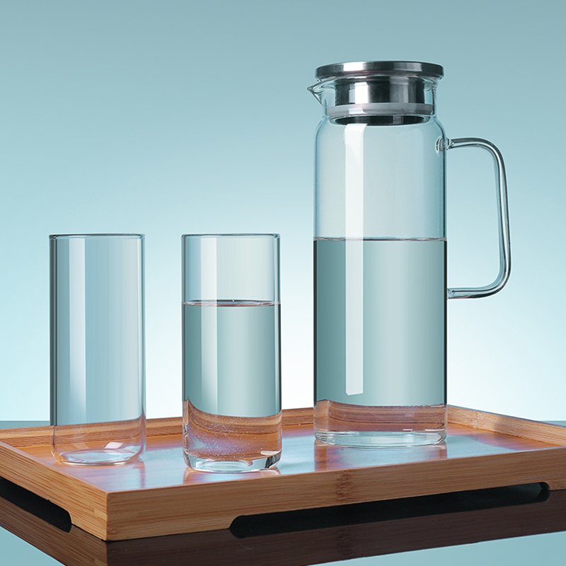 Cool kettle glass heat-resistant high temperature explosion-proof household large-capacity water bottle cold white boiling water cup teapot set cold kettle