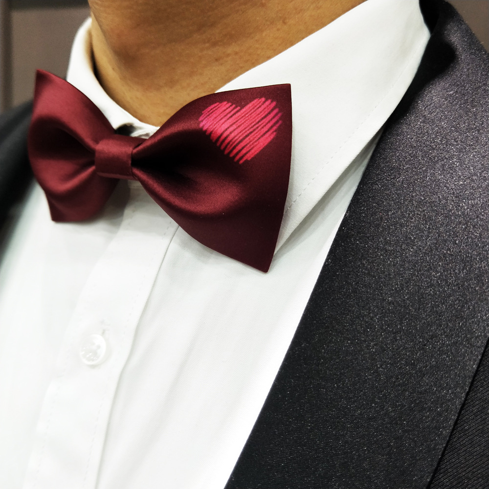 Hyde Park bow male wedding peach heart groom bridesmaids brother group fashion wine red bow bow