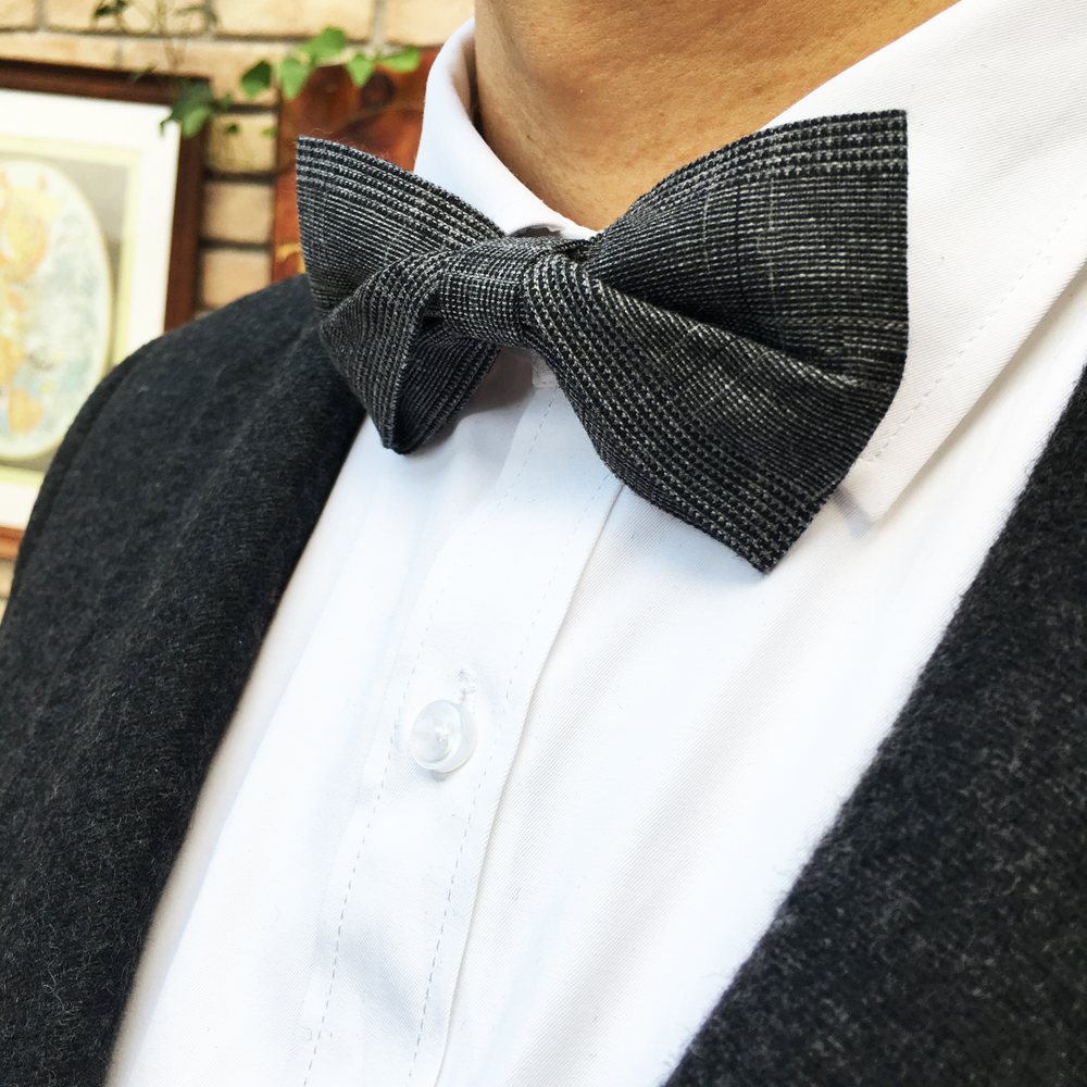Hyde Parks original innovator suit cotton Mason quality Korean version vintage black gray mens bow tie