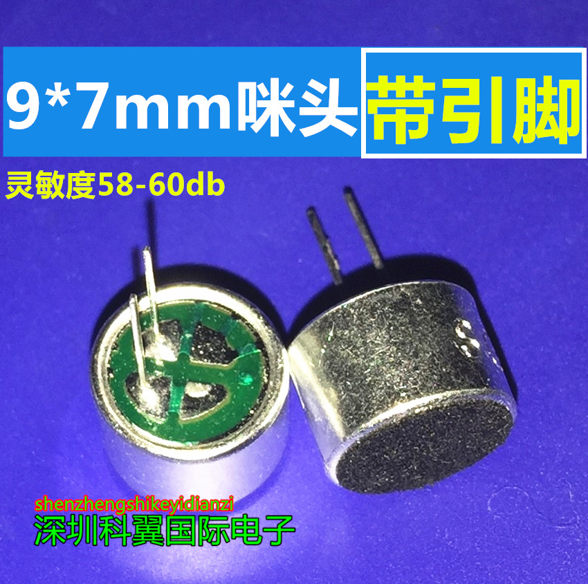 With pin straight plug head 9 x 7mm polar microphone picker 9767 sensitivity 58-60db