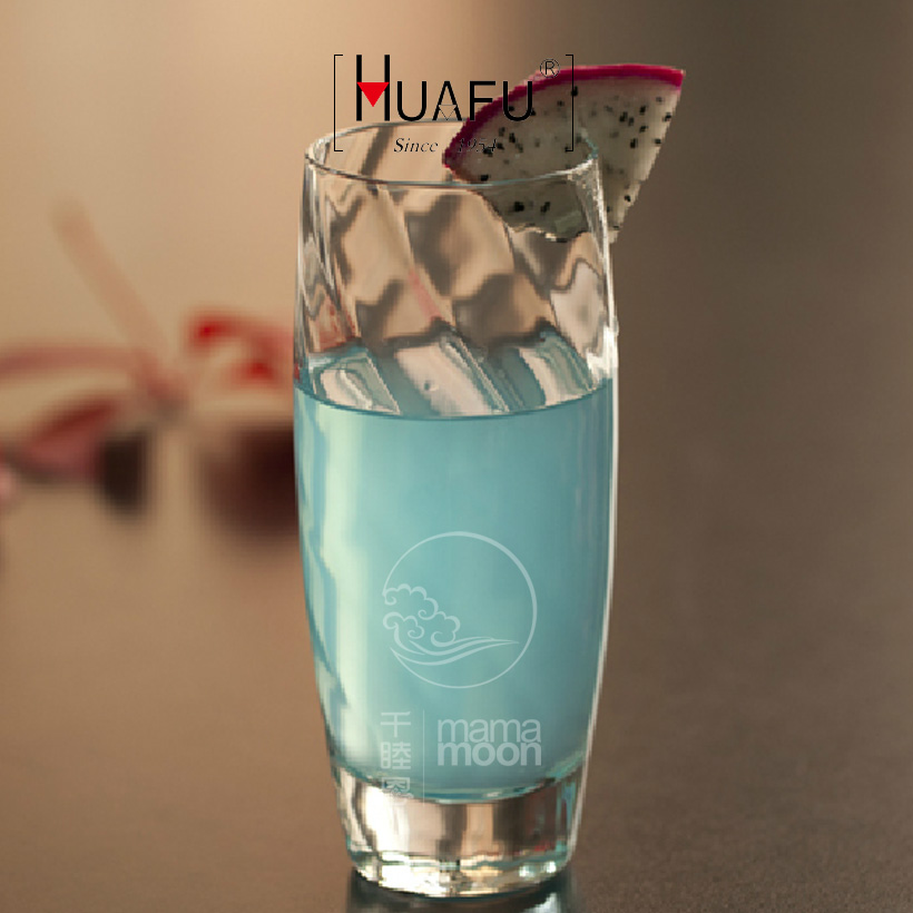 HUAFU Huafu unleaded artificial blow-up glass juice cup beverage cup spiral DNA creative flower teacase