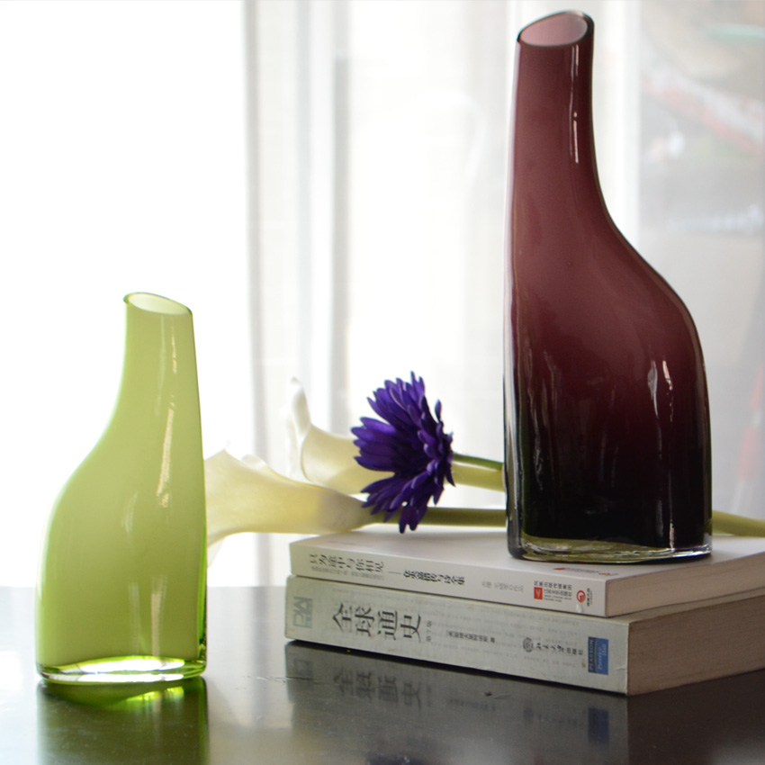 (Chi-Yuan special price) hand-blown stained glass vase modern fashion home couple decoration