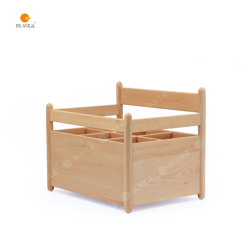 Montessori teaching aids Montessori IC work blanket storage rack solid wooden frame teaching aids storage shelf