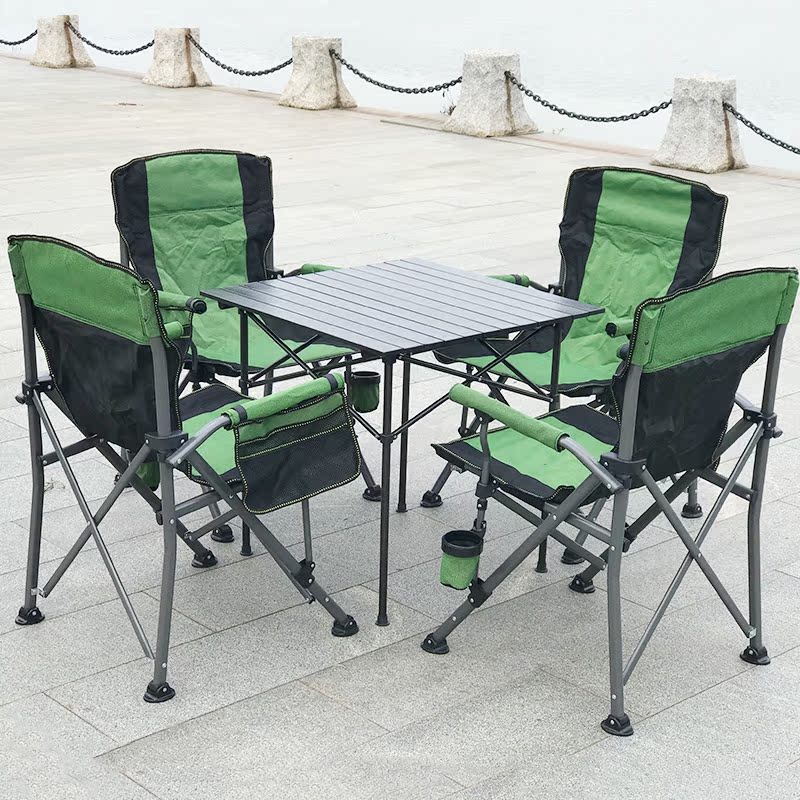 Outdoor folding tables and chairs set portable motorhome self-drive tour equipped with picnic barbecue camper van on-board beach leisure