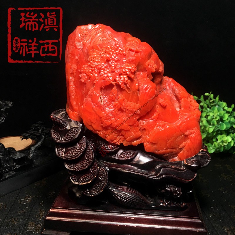 Yu Xi Ruixiang Natural original mine Baoshan South Red Agate deep mountain visit you big swing with certificate J
