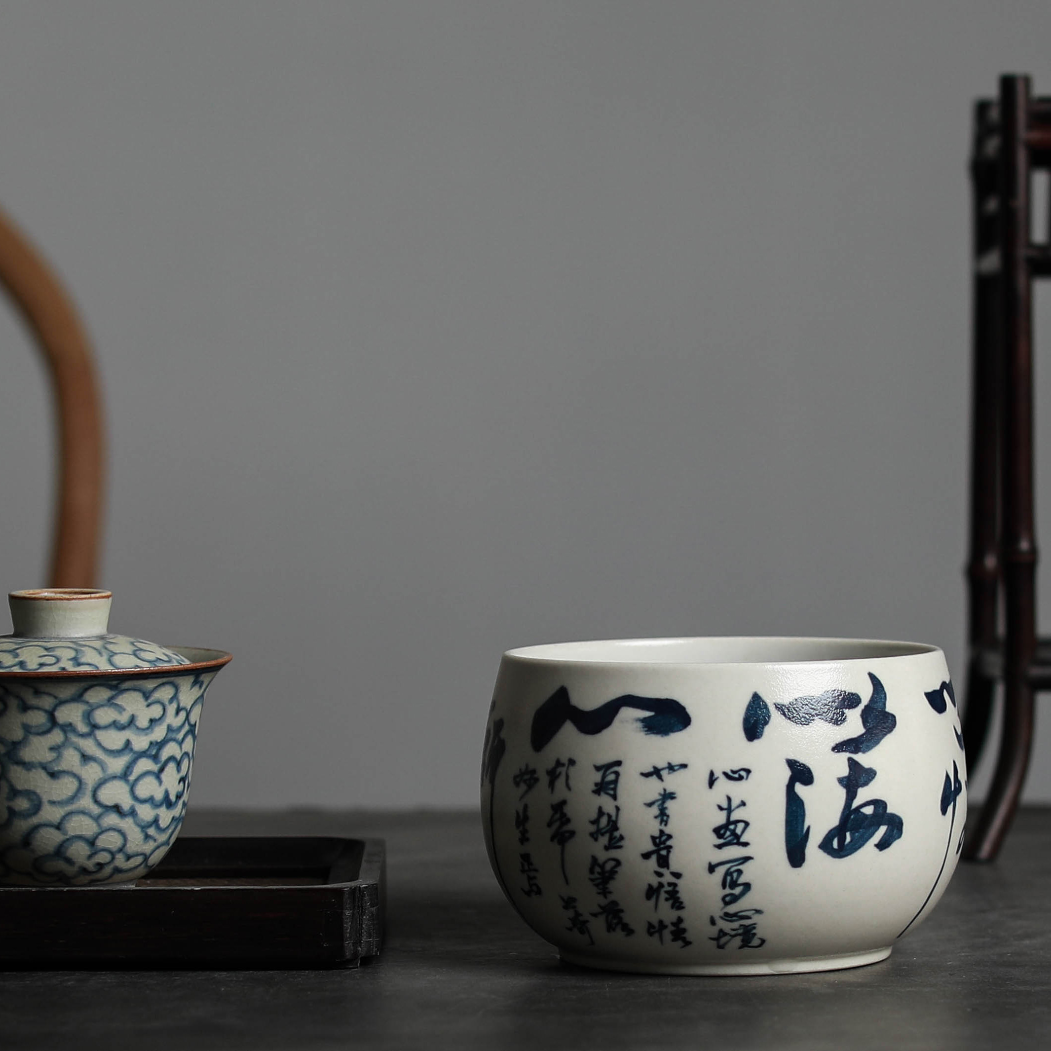 Single-clear hand-painted tea wash Ceramic Zen put tea cup utensils teaware slag pen wash tea water construction water wash