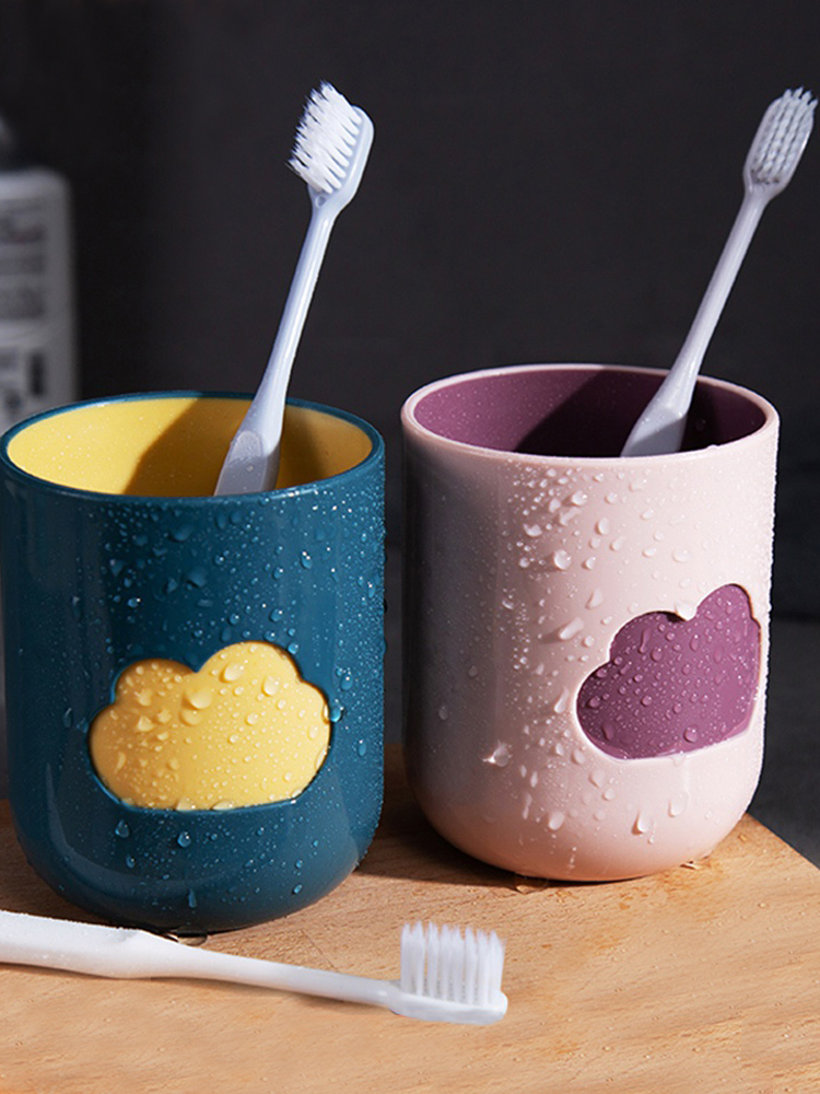 Toothbrush cup set combination family mouthwash cup home toothbrush rack plastic brushing cup wash cup cup cup