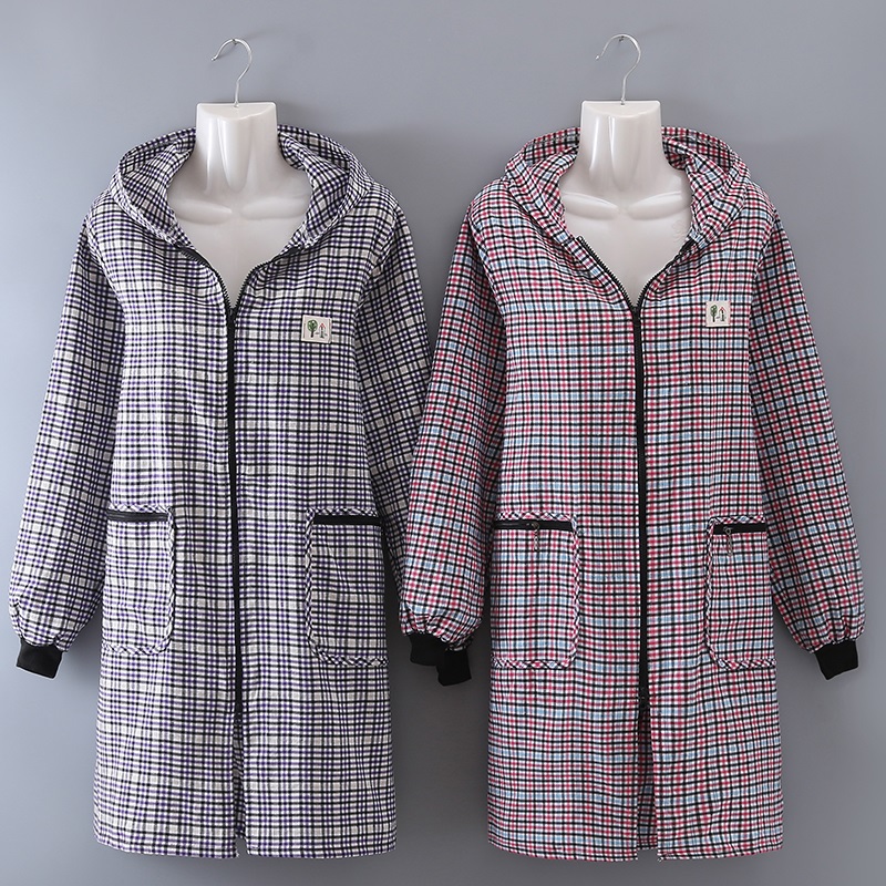 Cover apron cardigan full-body hoodie zipper advanced special work anti-dirty cleaning cooking work fashion