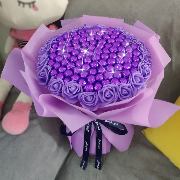 Diy material lollipop bouquet handcrafted creative homemade wrapped rose bouquet novelty Valentines Day gift