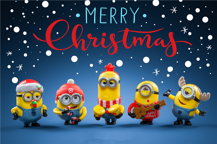 2018 Christmas KFC Little Yellow Man Toy God Steals Milk Dad Doll Doll Sound Car Pose