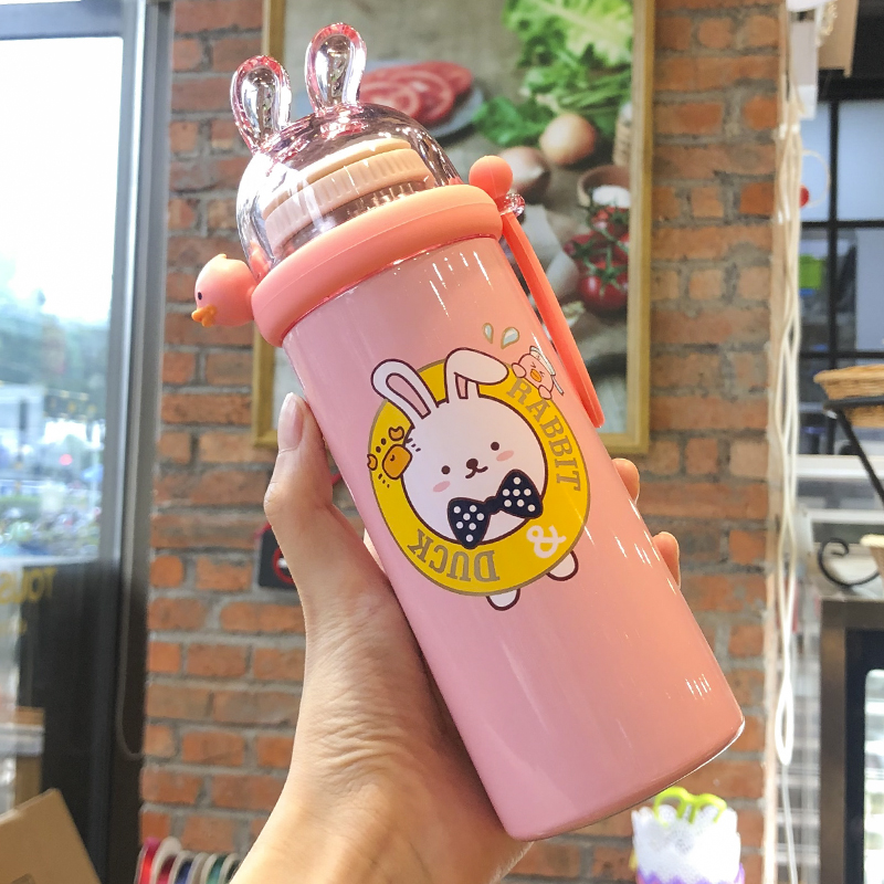 Cartoon creative childrens water cup primary school students portable trend insulation cup creative personality children drink water cup men and women
