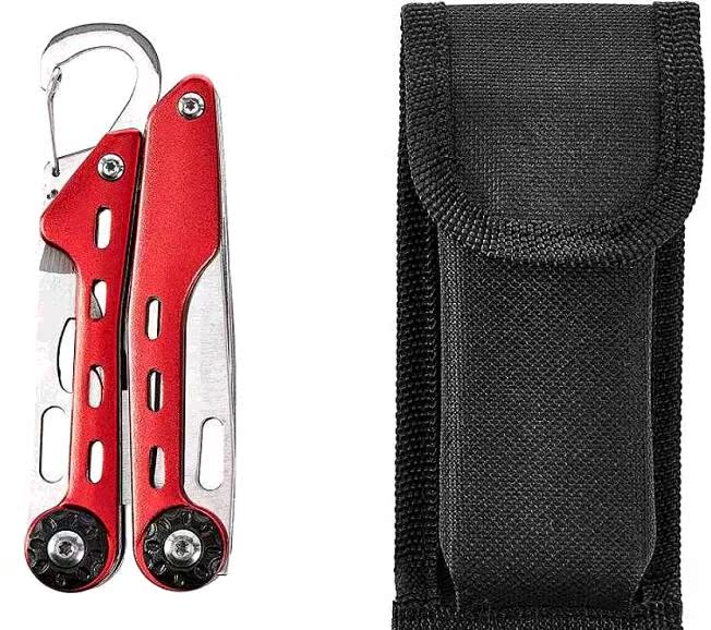 Amazon Basics 10 in 1 multi-purpose Swiss knife with nylon box red
