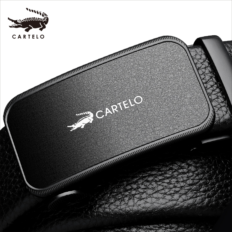 Katyle crocodile belt mens leather automatic buckle pure cowhy belt in the young mens pants belt Korean version of the tide