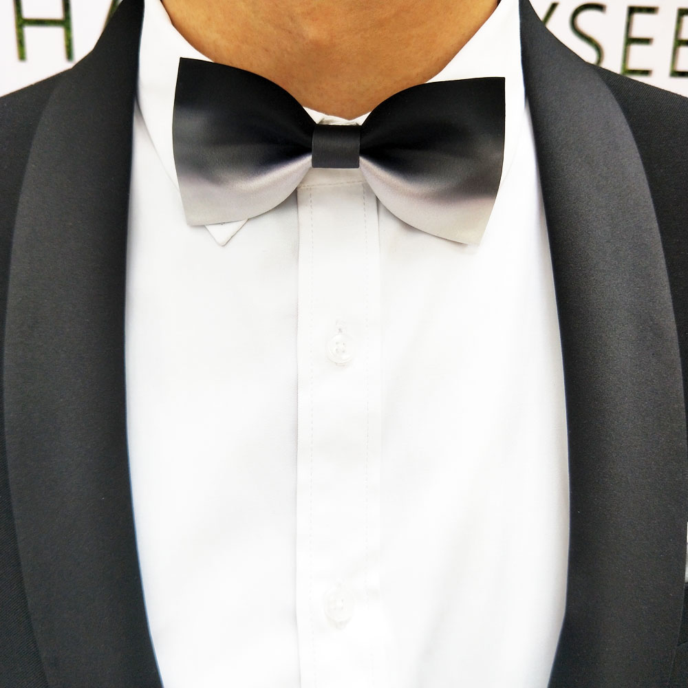 Hyde Park original wedding groom accompanied by ink-and-ink British Korean version of the black and white gradient mens bow tie