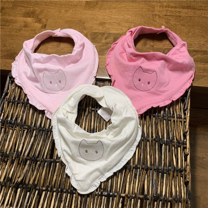 Five baby napkins Baby bib waterproof double triangular scarf scarf eat rice pocket princess