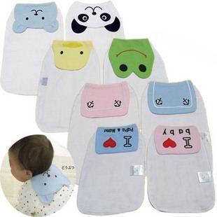 2 packed baby sweat towel baby sweat towel pad scarf gauze animal cotton double-layer gauze