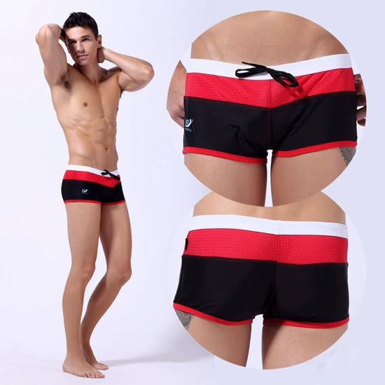 Quần bơi nam WJ mới quần bơi sọc màu thời trang quần short boxer Quần lưới thoáng khí nóng bỏng - Nam bơi đầm