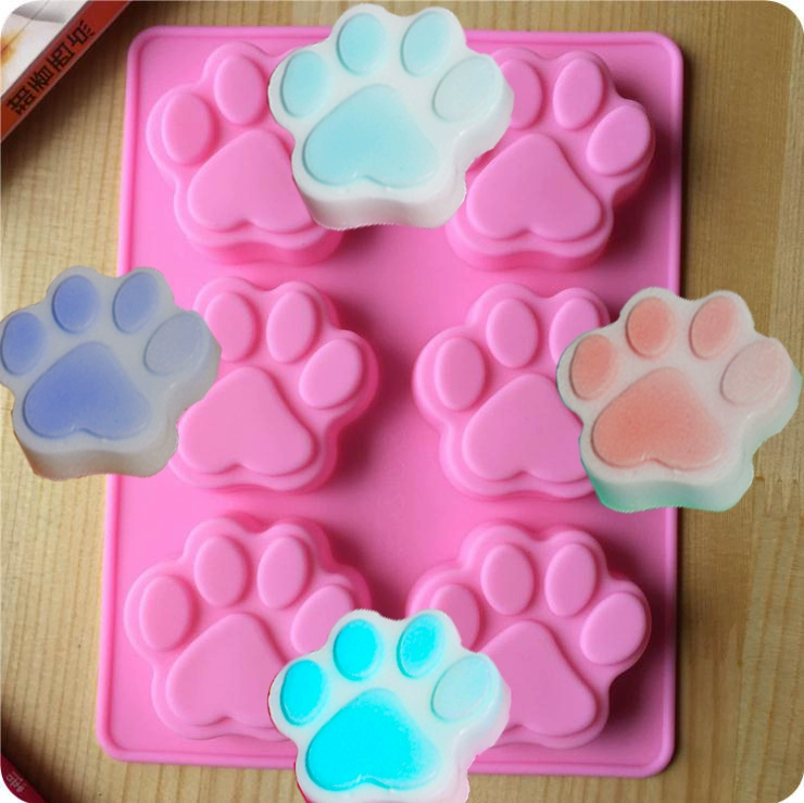 6 thậm chí mèo vuốt handmade xà phòng khuôn bánh silicone khuôn DIY chocolate pudding khuôn xà phòng khuôn công cụ khuôn bánh dứa