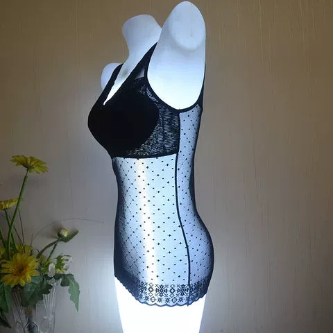 Mùa hè thêm mã lớn với áo ngực siêu mỏng thoáng khí body định hình đồ lót vest Sexy V-cổ che ngực áo vest