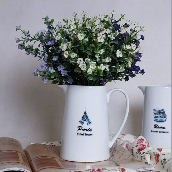 Hoa gốm trắng châu Âu chậu / zakka / bình mô phỏng / cuốn sách trang trí hoa để bàn / 39 nhân dân tệ - Vase / Bồn hoa & Kệ