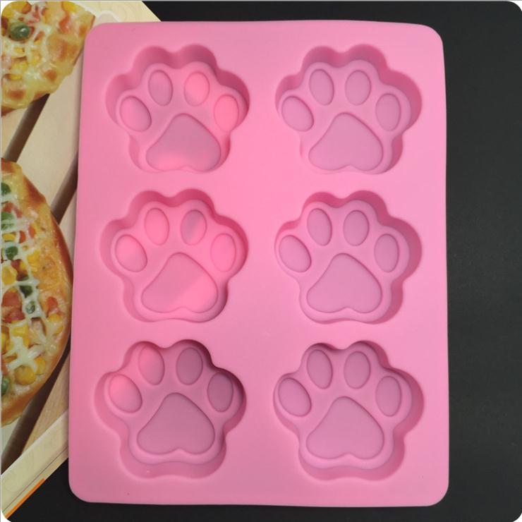 6 thậm chí mèo vuốt handmade xà phòng khuôn bánh silicone khuôn DIY chocolate pudding khuôn xà phòng khuôn công cụ khuôn oval