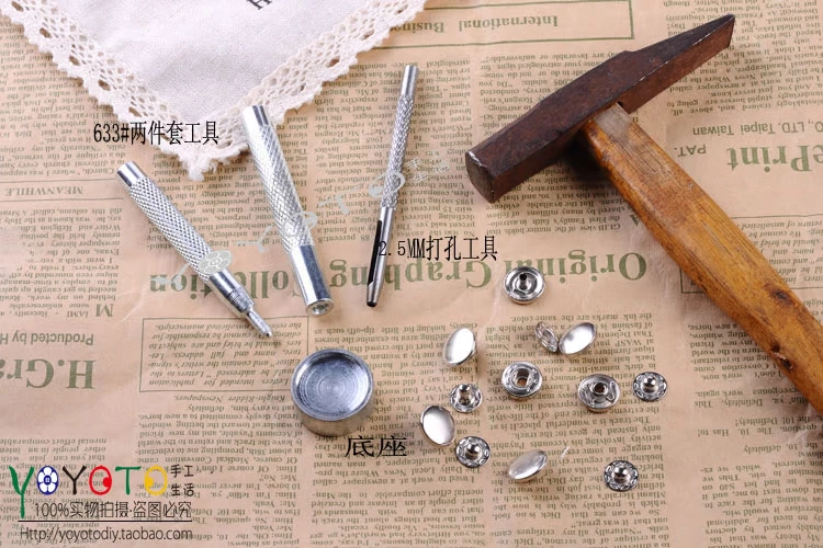 Công cụ bốn nút YOYOTO 633 công cụ cài đặt nút kim loại 2.5MM punch Gói công cụ DIY - Công cụ & vật liệu may DIY cây đan len