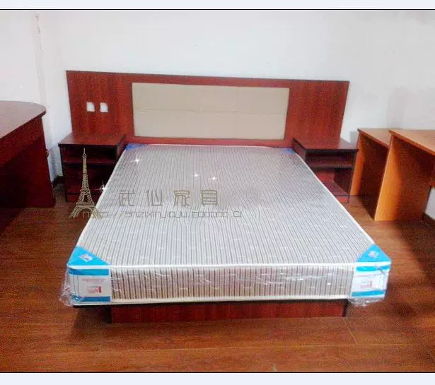 Nội thất khách sạn cao cấp căn hộ giường ngủ giường tủ quần áo giường dựa vào máy tính bàn đầu giường bàn đầy đủ tùy chỉnh hộp giường