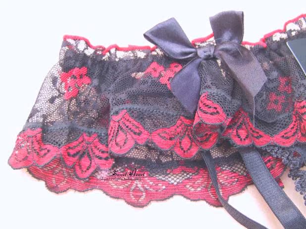 Retro nhỏ quỷ đỏ nhấn đen phù hợp với dây đeo garter gợi cảm treo dây đeo garter châu Âu và Mỹ dây nịt tất nam