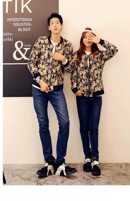 Cặp đôi áo sơ mi, áo khoác phiên bản Hàn Quốc của những người đàn ông mảnh mai giản dị - Đồng phục bóng chày