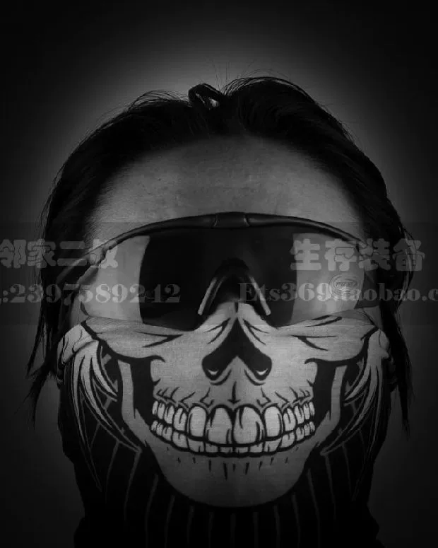 Mask 骷髅 mặt nạ liền mạch headband ma thuật headband mặt nạ bụi cưỡi mũ trùm khăn yếm ẩm - Kerchief / Earflap