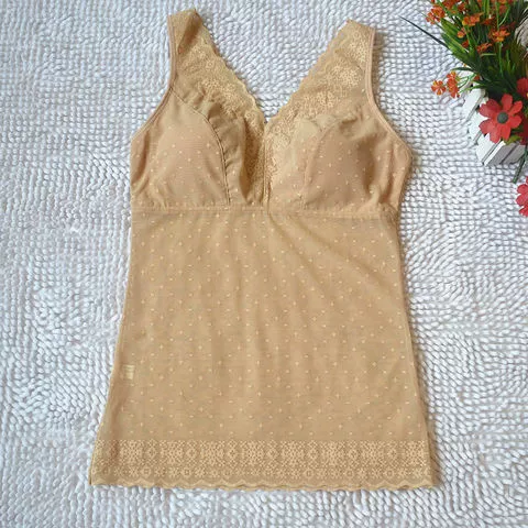 Mùa hè thêm mã lớn với áo ngực siêu mỏng thoáng khí body định hình đồ lót vest Sexy V-cổ che ngực áo vest đồ lót xuất khẩu