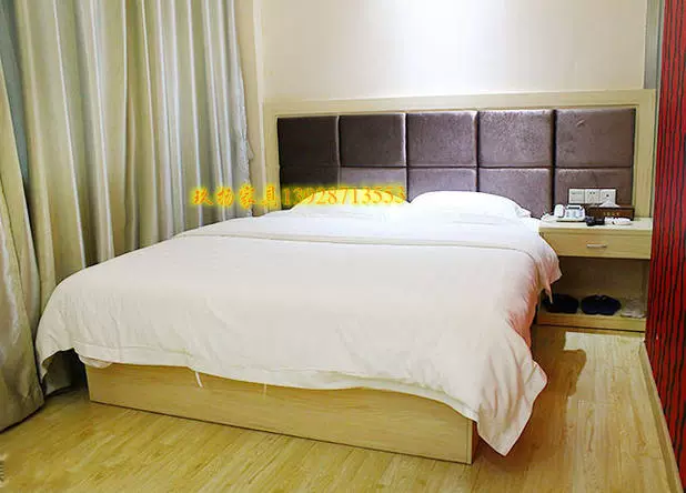 Chuỗi khách sạn nội thất tiêu chuẩn phòng đơn khung giường đầu giường giường nệm nệm TV tủ treo