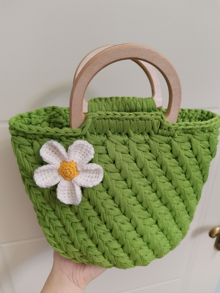 小花包编织材料 挎包手提手挽女包diy手工包包手织包 - 腿姐玩毛线