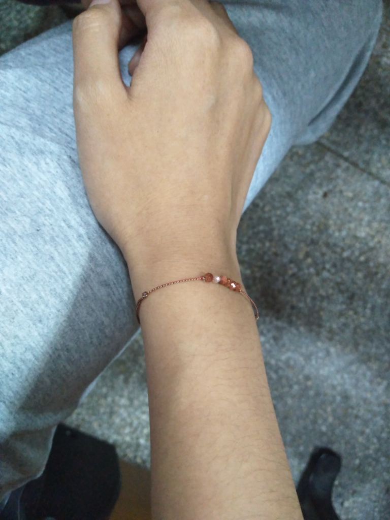 仲夏至 金星太阳石金砂石闪橙巨细五色原创迷你小简约气质女手绳