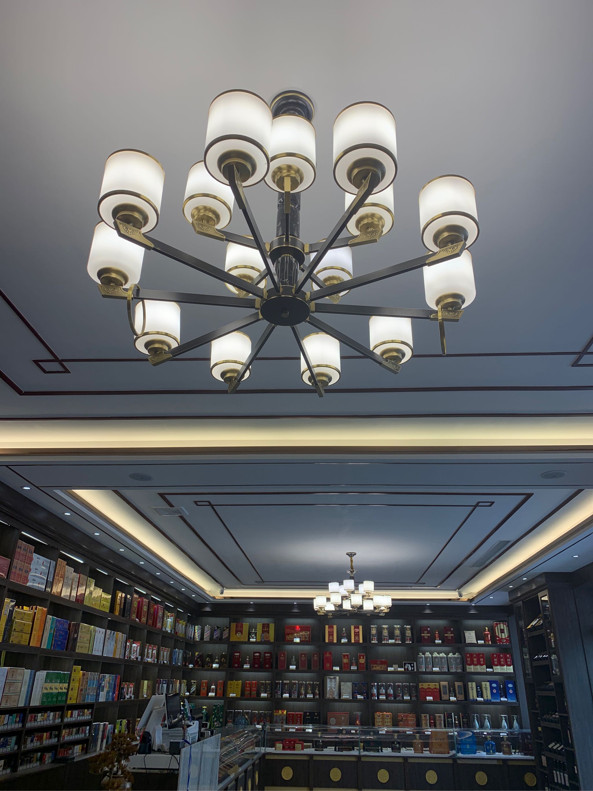 全铜新中式吊灯客厅灯现代简约卧室餐厅灯2020新款云石中国风灯具