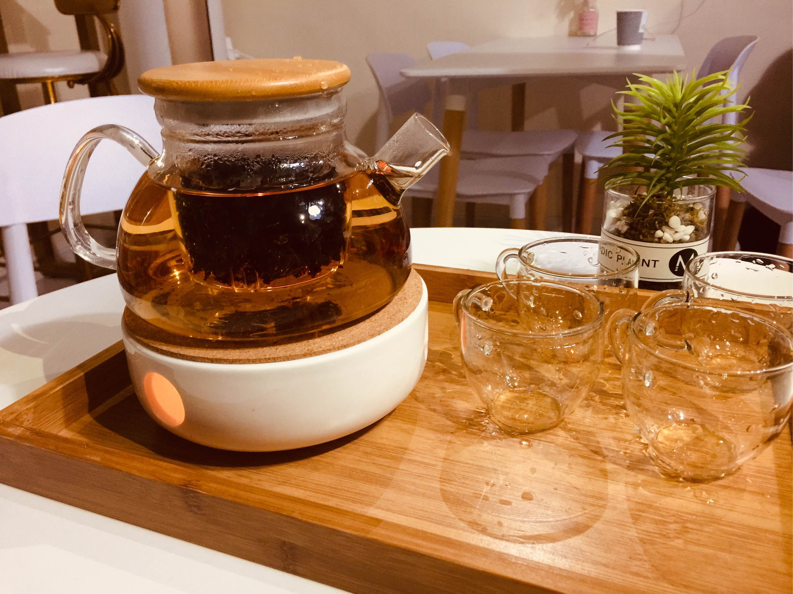 加厚玻璃煮花茶壶过滤水果泡茶壶耐热泡水壶套装家用蜡烛底座加热