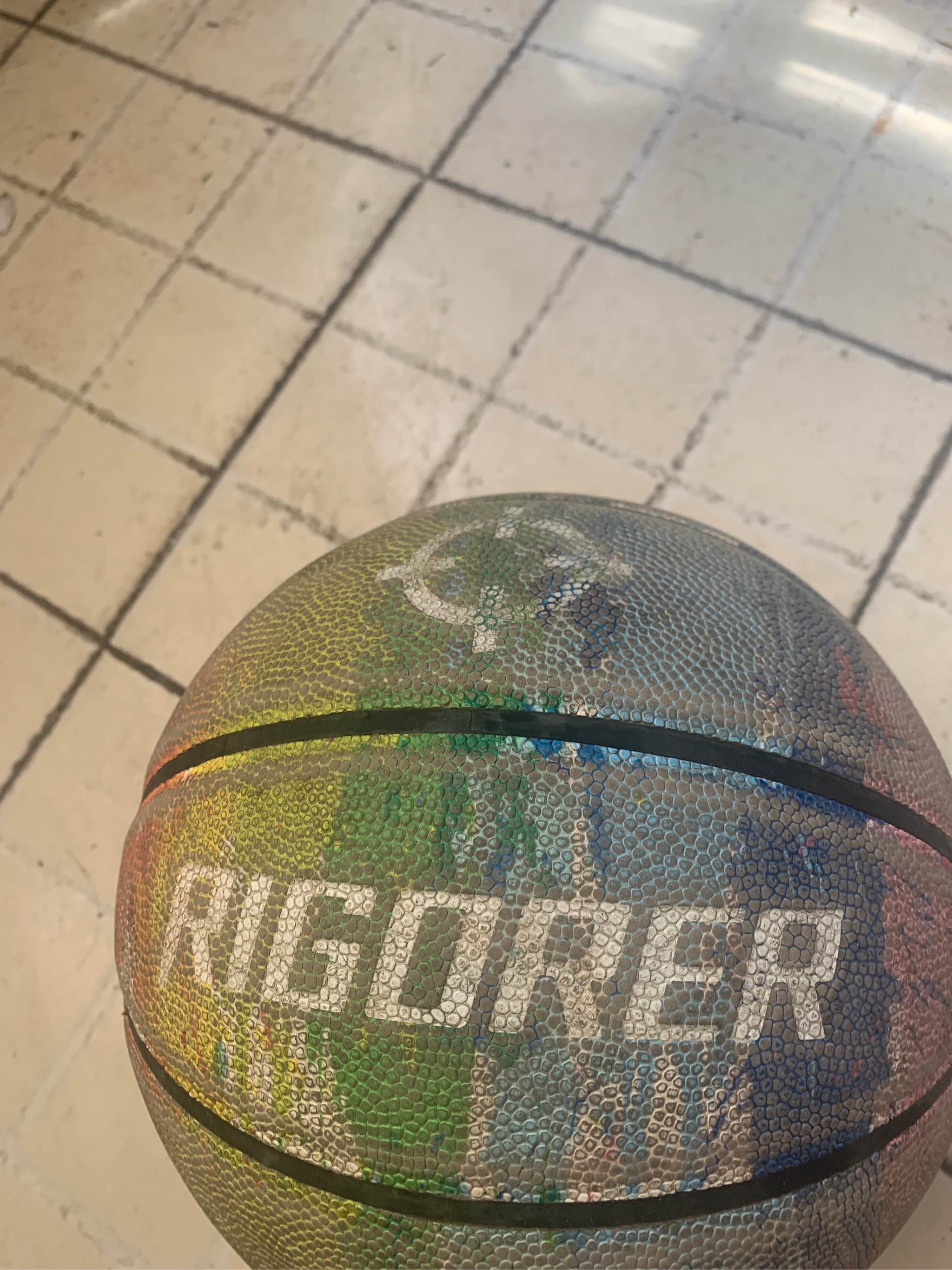 准者彩虹篮球彩色7号限量版真皮手感防滑耐磨学生青少年比赛训练 - 顶