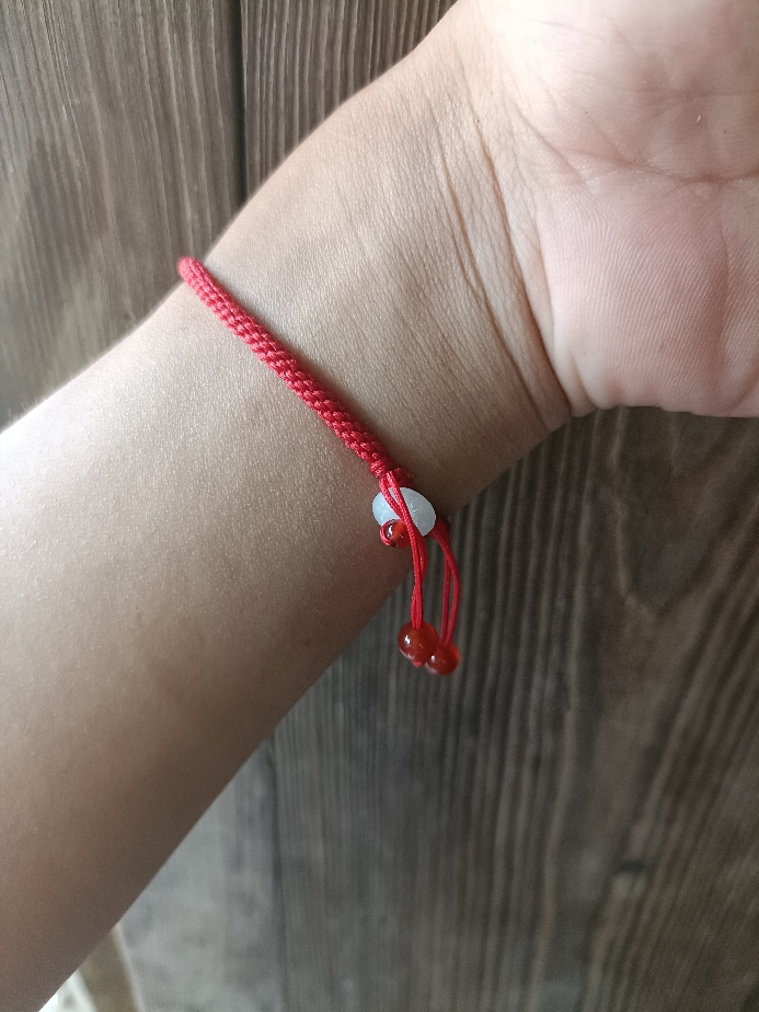 翡翠玉平安珠红绳手链男女手工编织本命年红色手绳情侣月老红绳子