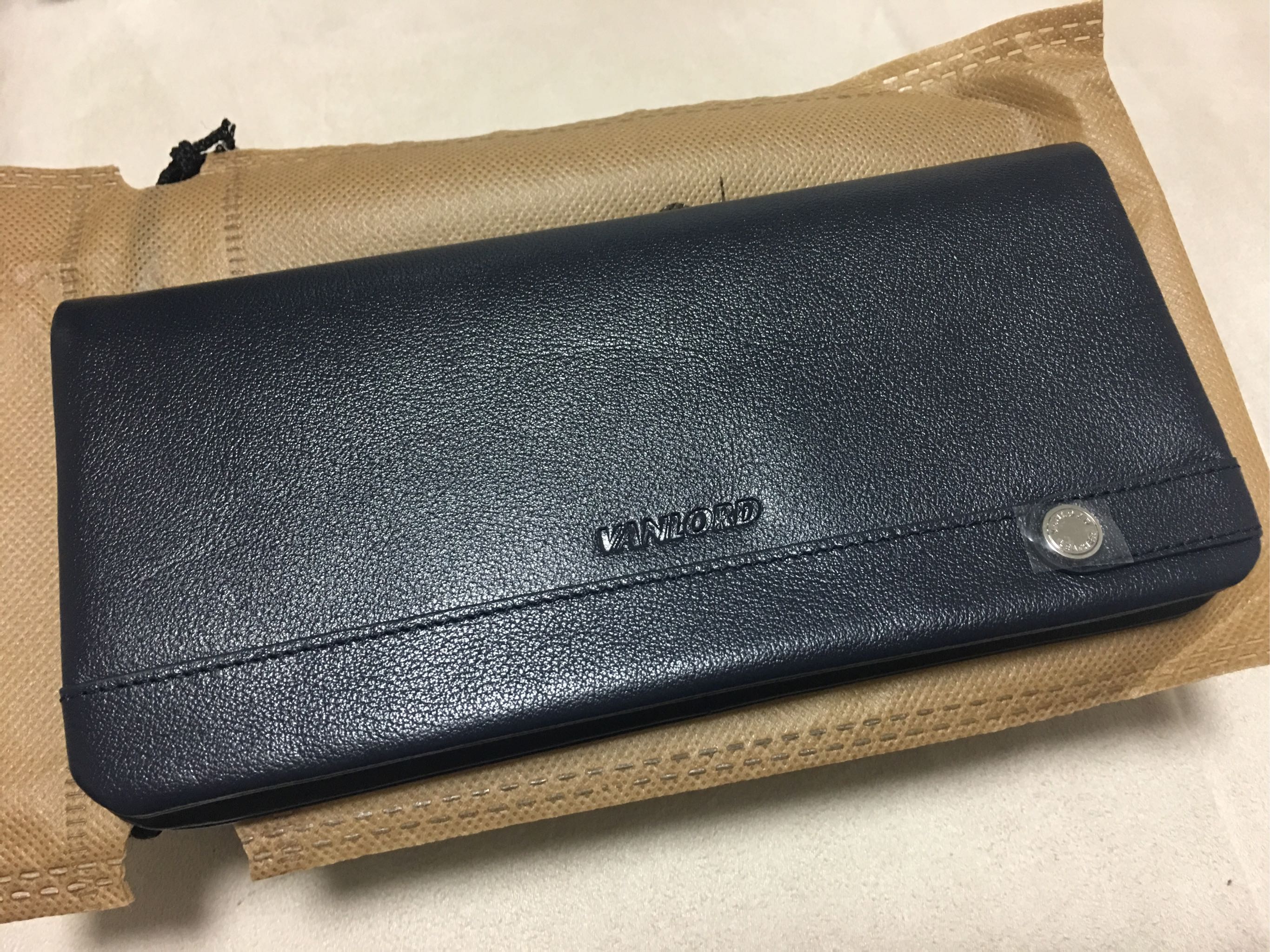 vanlord钱包男真皮长款头层牛皮男式钱夹拉链男士潮青年软皮夹子